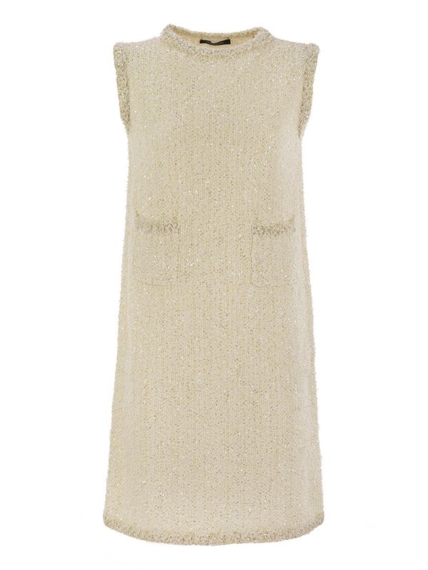 Tweed Effect Sleeveless Mini Dress