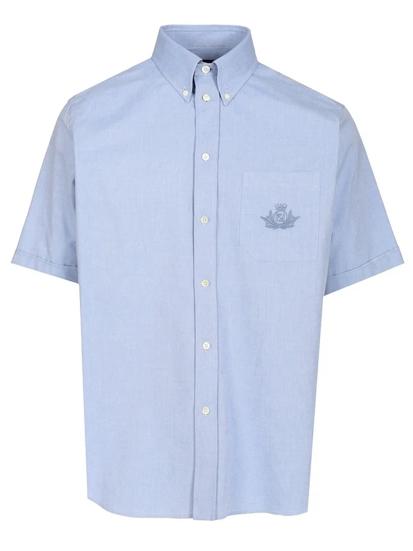 CREST Embroidered Cotton Short-Sleeve Shirt