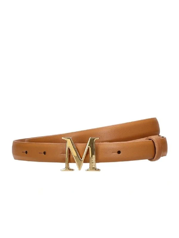 Metal Logo Leather Belt