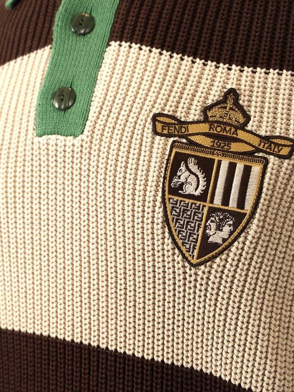 LOOK 16 Striped Knit Polo Shirt - Image 5