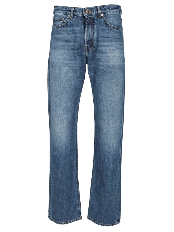 Stone Washed Denim Pants