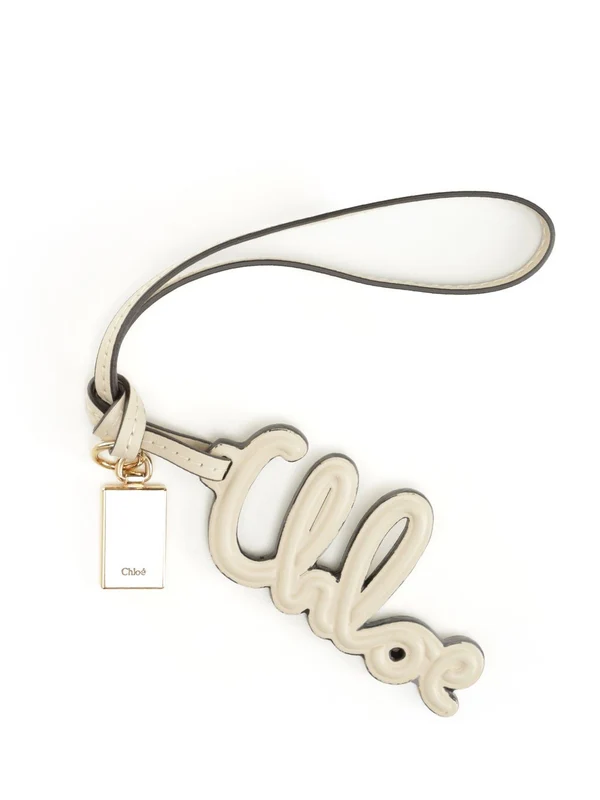 Logo Leather Bag Keyring