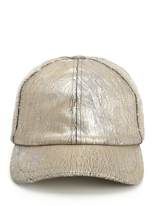 Gold-Tone Denim Cap
