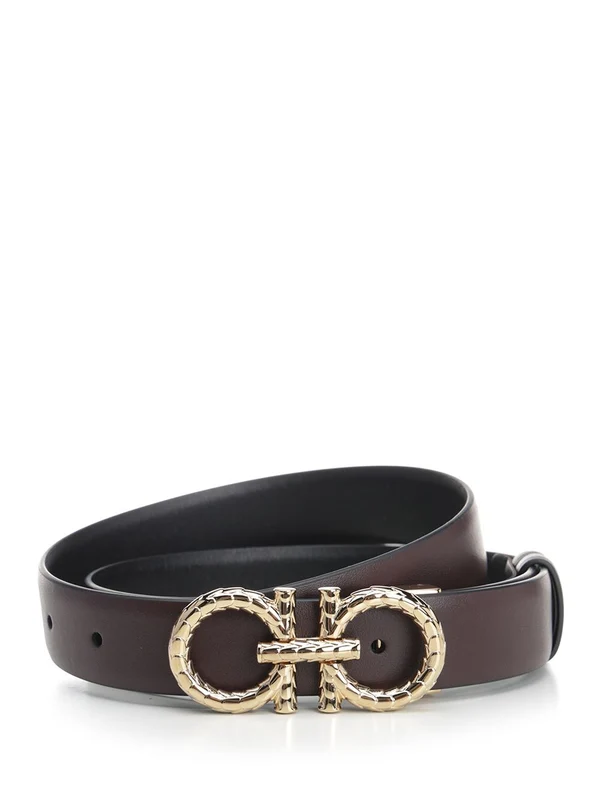 Gancini Buckle Leather Belt