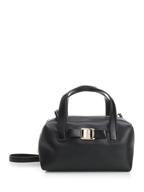 Metal Logo Mini Leather Shoulder Bag