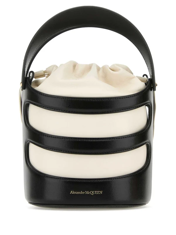 Rise Drawstring Leather Bucket Bag