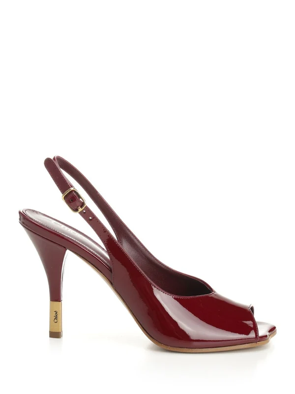 Flower Leather Sandal Heel