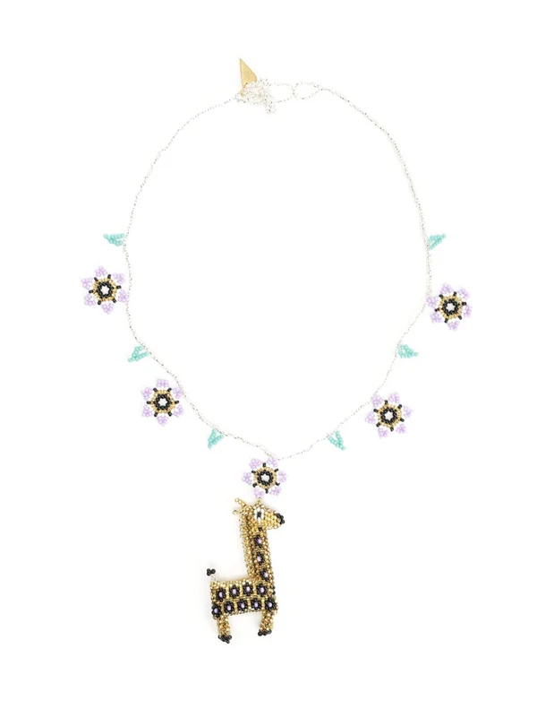 Beaded Pendant Long Necklace