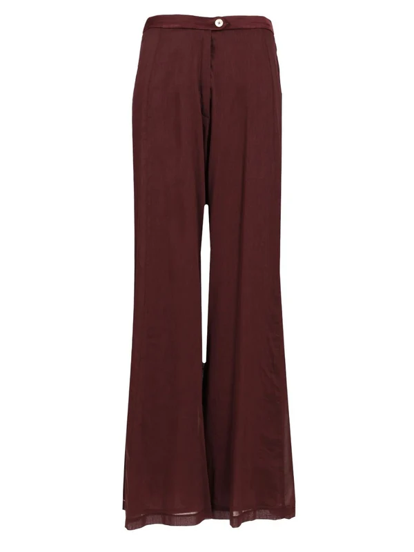 Flared Cotton Silk Voile Pants