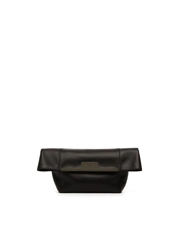 Logo Detail Calfskin Large Clutch Bag