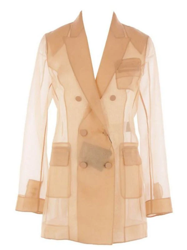 Sheer Double Breasted Silk Jacket