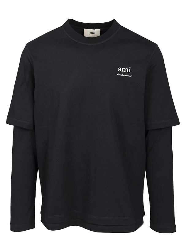 Logo Printed Layered Long-Sleeve Top