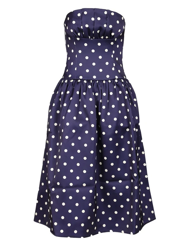 Polka Dot Satin Midi Dress