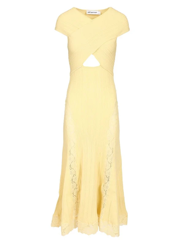 Cut-out Ribbed Knit Dress