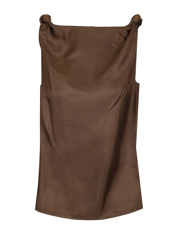 REMY Draped Silk Sleeveless Top