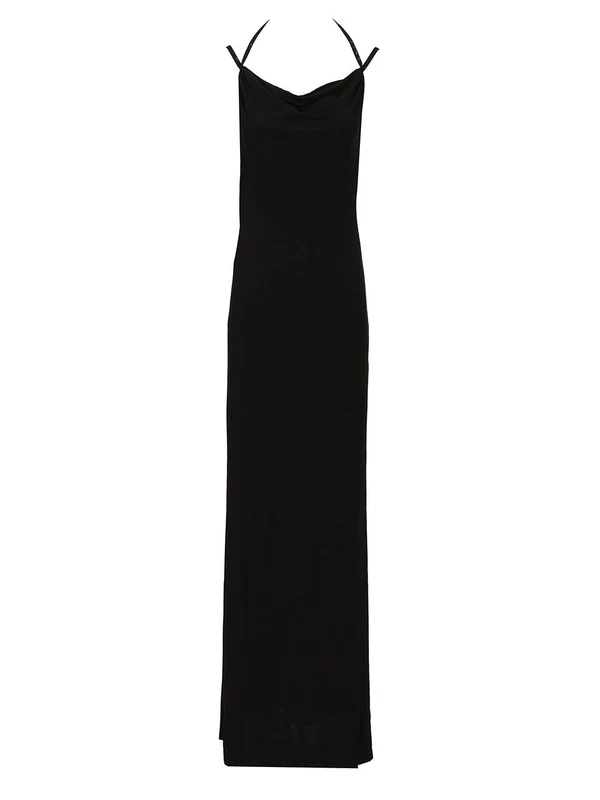 Draped Jersey Open-back Dress