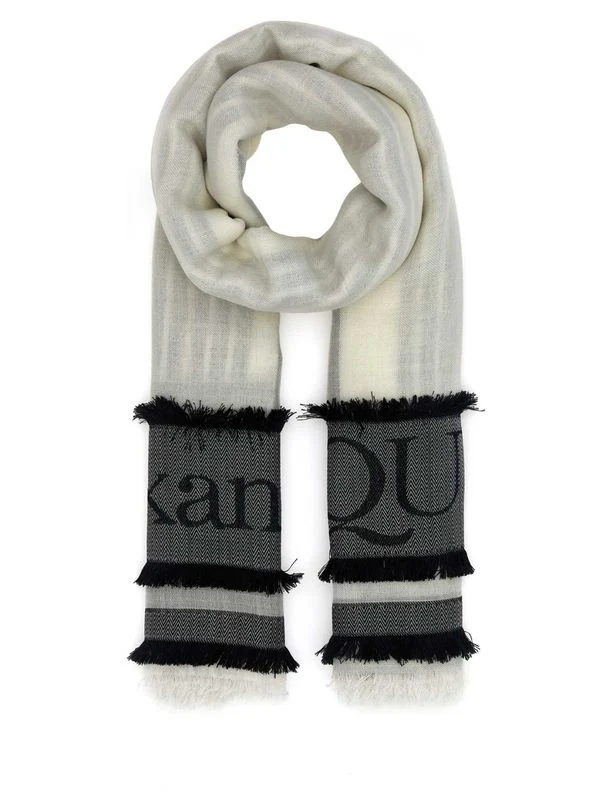 Alexander Mcqueen White Wool Mufflers