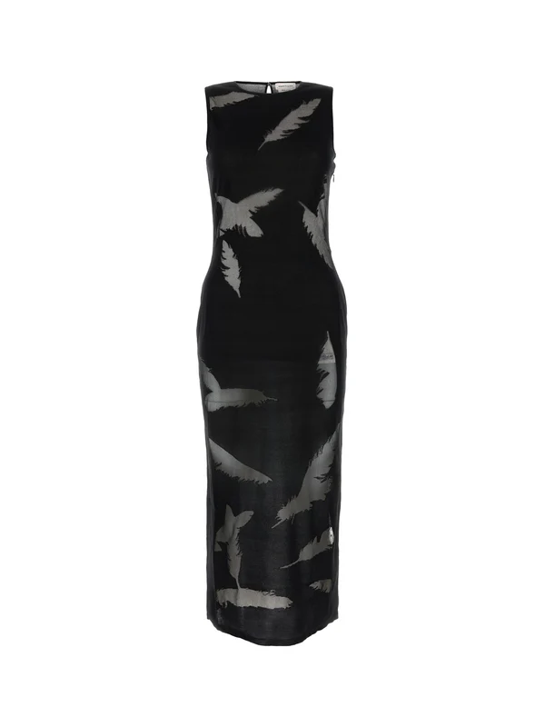 Alexander Mcqueen Black Midi Dress