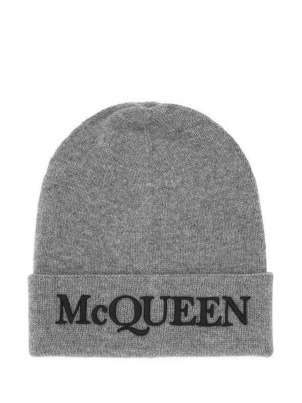 Alexander Mcqueen Grey Beanies