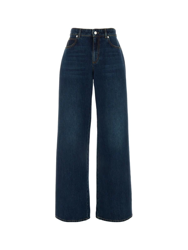 Alexander Mcqueen Navy Denim Pants