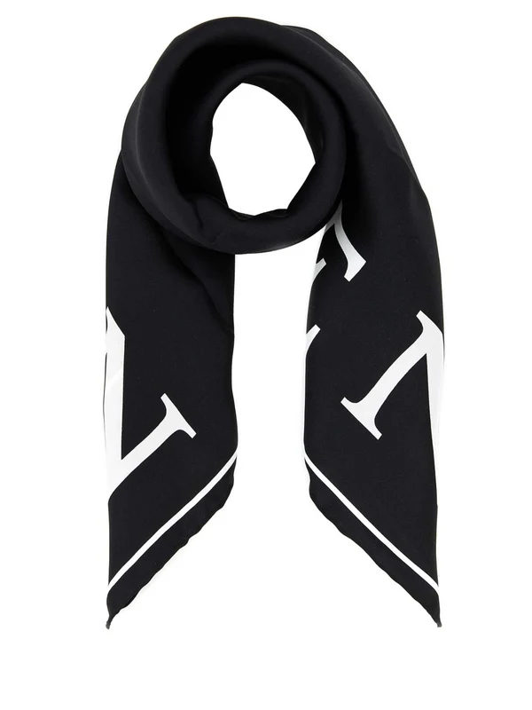 Alexander Mcqueen Black Silk Mufflers