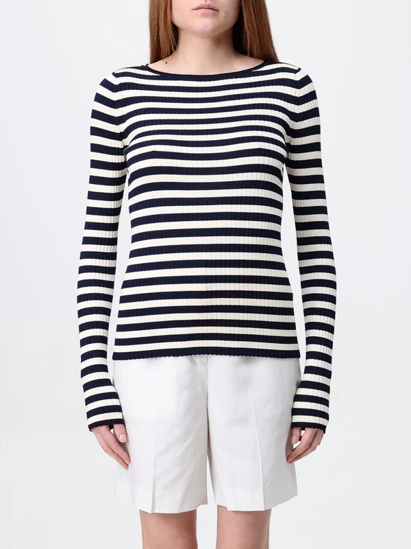Twin Set White Black Long Sleeve Top