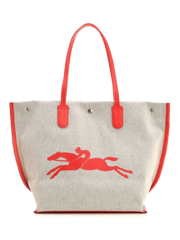 Longchamp Beige Orange Tote Bags