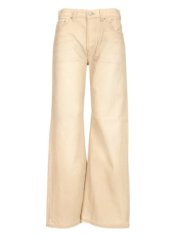 Acne Studios 2021F Loose Fit Beige Denim Pants