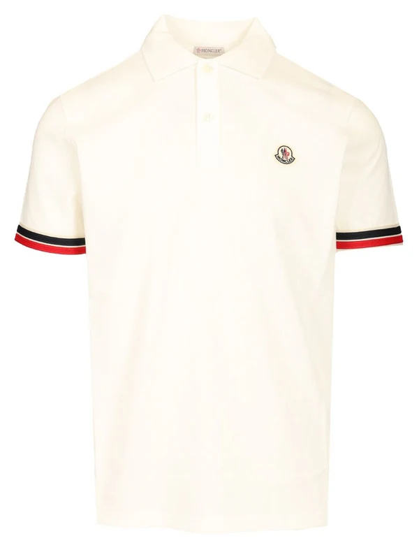 Moncler White Polo Shirts