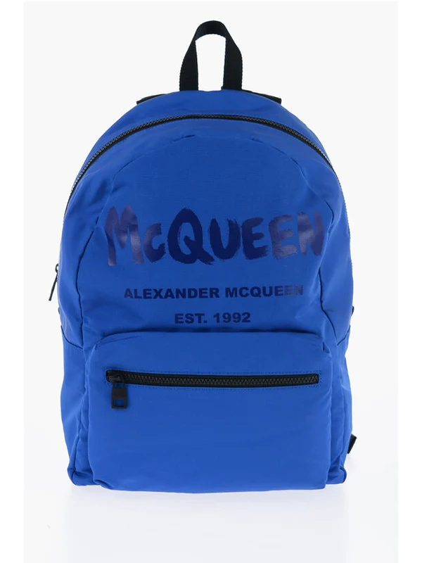 Alexander Mcqueen Blue Backpacks
