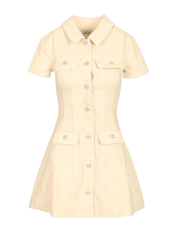 Self-Portrait Beige Mini Dress