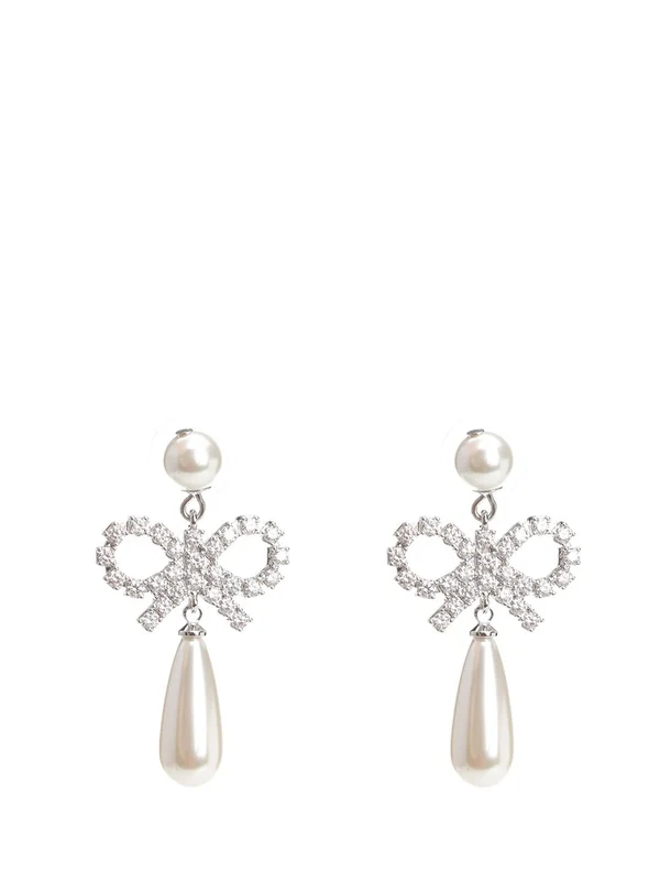 Self-Portrait White Earrings