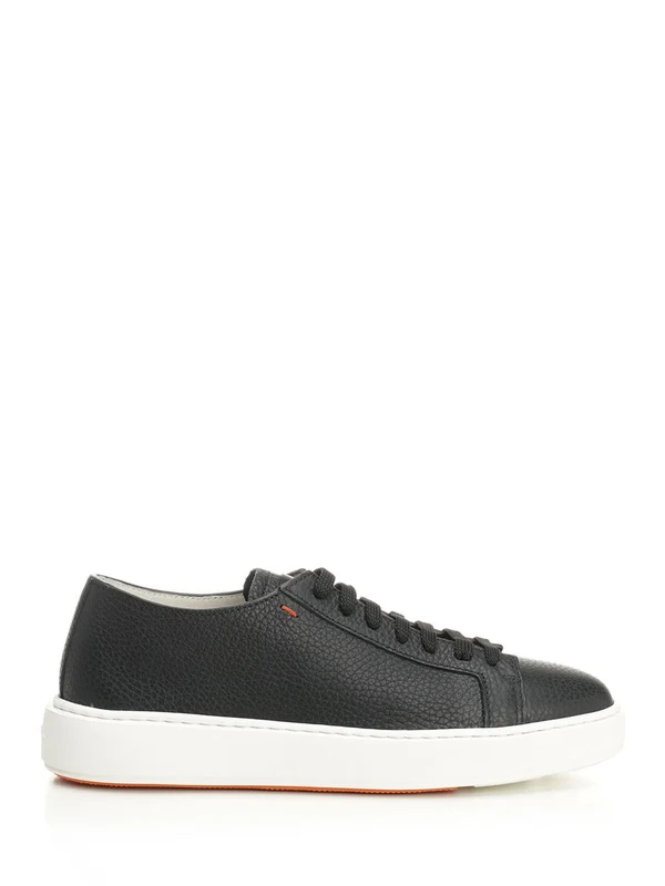 Santoni Black Low Top Sneakers