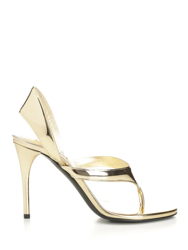 Alaia Gold Sandal Heels