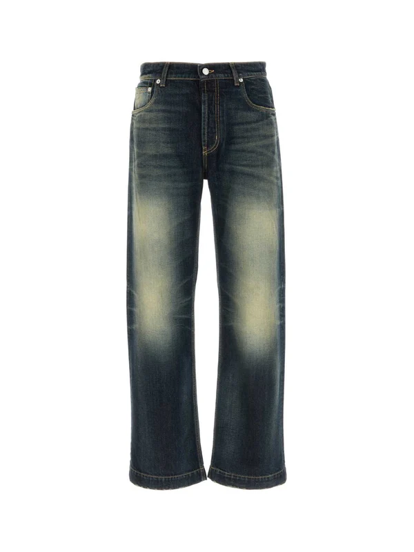 Alexander Mcqueen Blue Denim Pants
