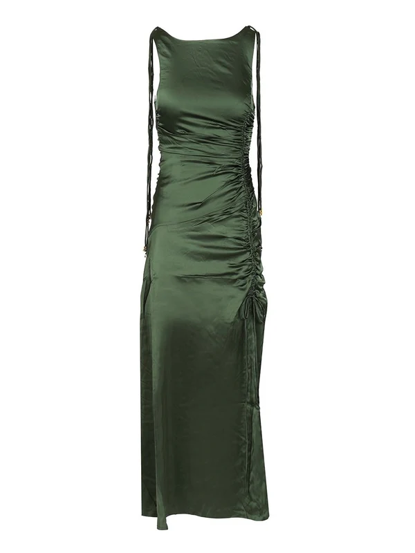Ganni Green Long Dress