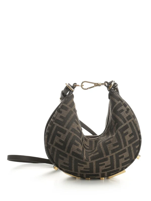 Fendi Fendigraphy Mini Brown Crossbody & Shoulder Bags