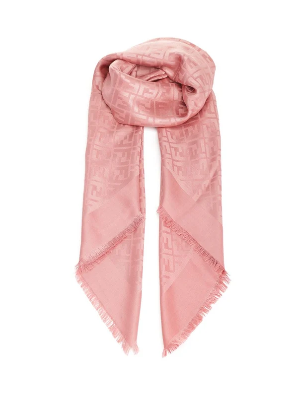 Fendi Pink Silk Mufflers