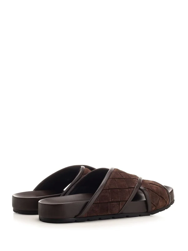 Bottega Veneta Brown Slides - Image 5
