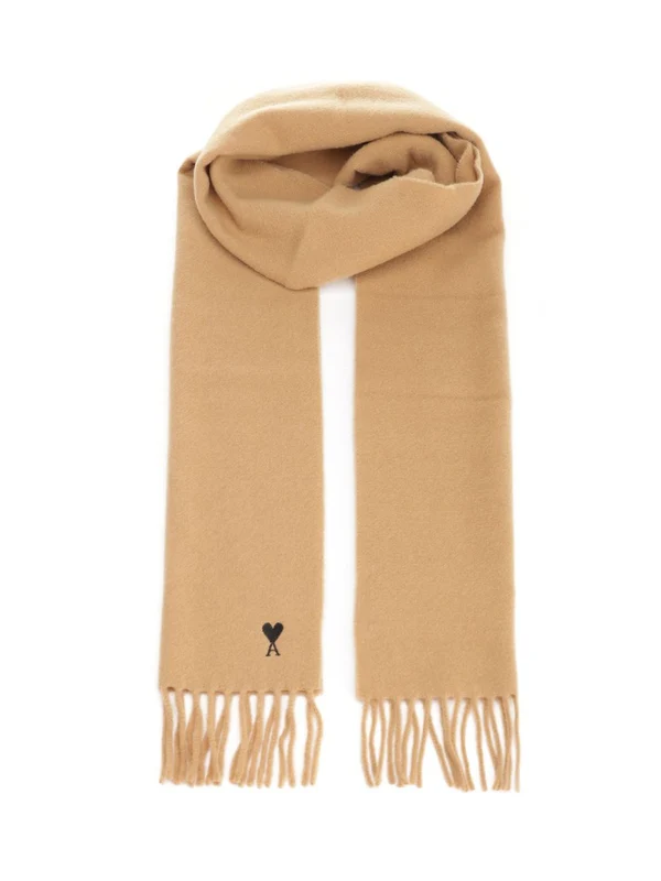 Ami Beige Wool Mufflers
