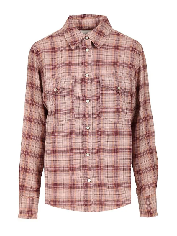 Isabel Marant Etoile Burgundy Checked Shirts & Blouses