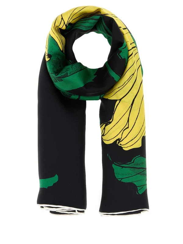 Alexander Mcqueen Black Silk Mufflers