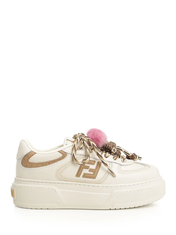 Fendi White Low Top Sneakers