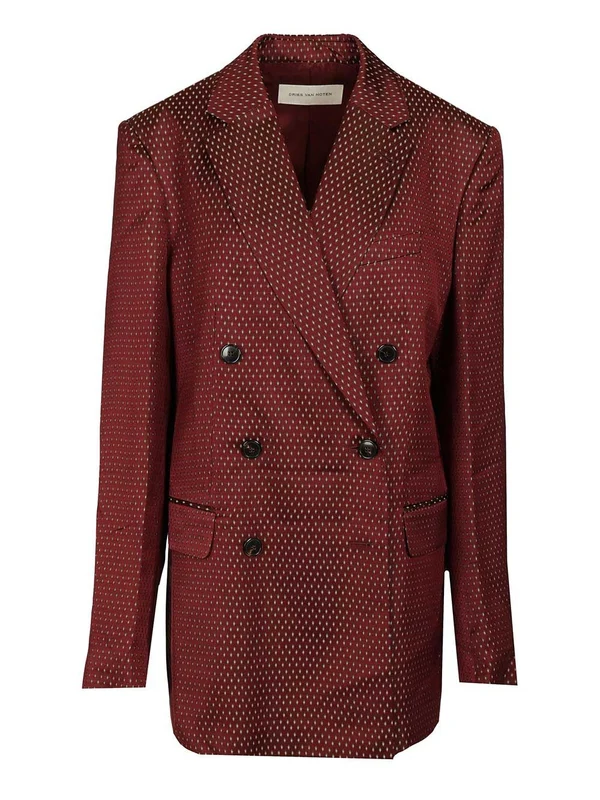Dries Van Noten Burgundy Tailored Jackets