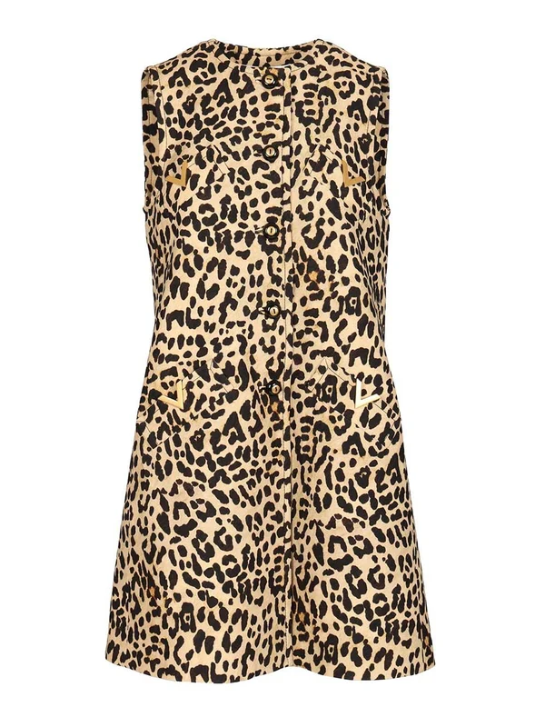 Valentino Beige Leopard Mini Dress