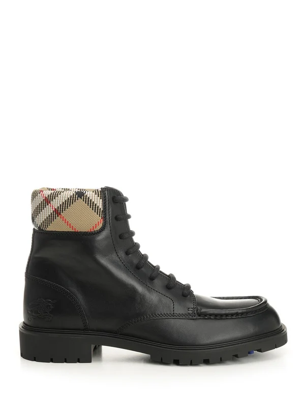 Burberry Black Lace-Up Boots
