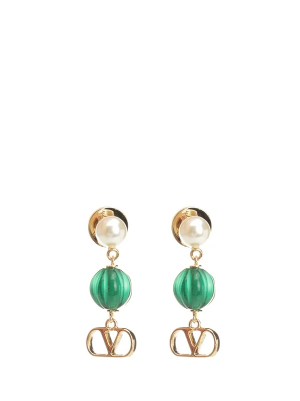 Valentino Green Gold Earrings