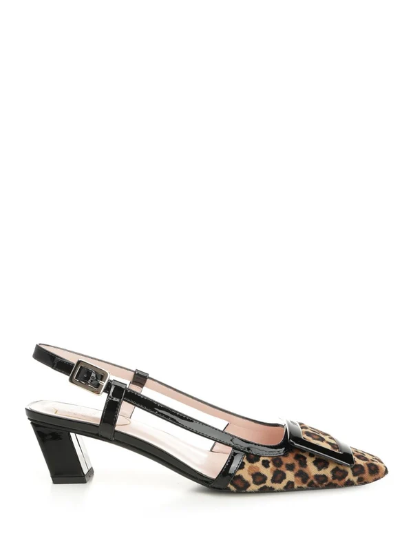 Roger Vivier Brown Leopard Slingback Heels