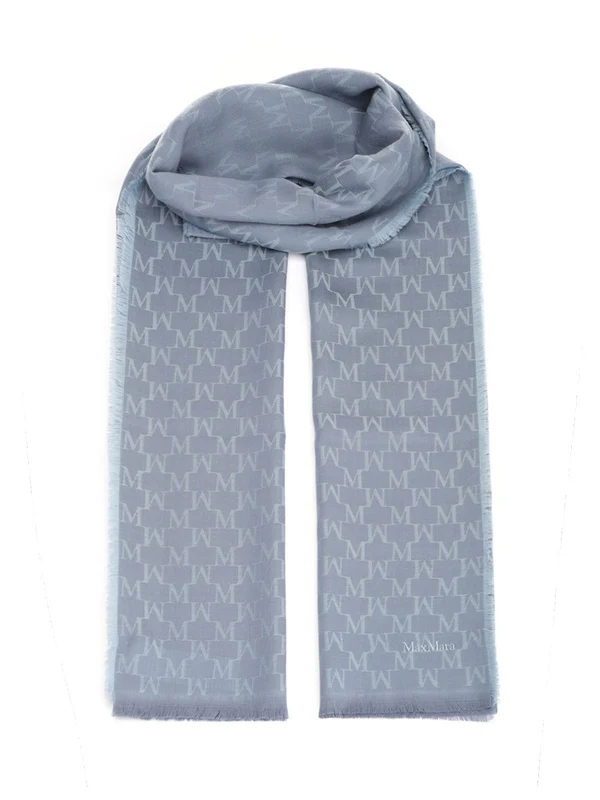 Max Mara Blue Wool Mufflers
