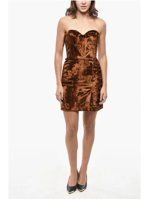 Alexander Mcqueen Brown Mini Dress